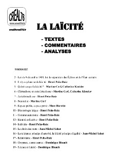 La laicite textes commentaires analyses une ed 2019